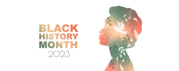 Black History 2023 Month banner. - obrazy, fototapety, plakaty