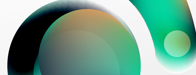 Fluid abstract background. Liquid color gradients composition. Round shapes and circle flowing design for wallpaper, banner, background or landing