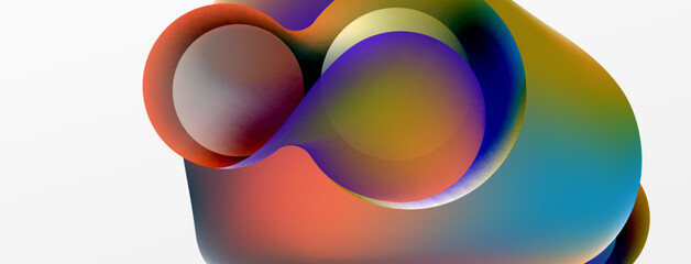 Fluid abstract background, round shapes and circle flowing design for wallpaper, banner, background or landing