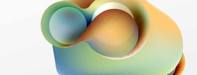 Fluid abstract background. Liquid color gradients composition. Round shapes and circle flowing design for wallpaper, banner, background or landing