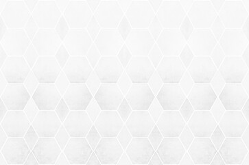 六角形のデザインタイル　白のテクスチャ素材