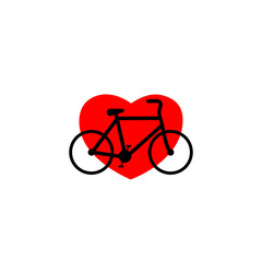Fototapeta na wymiar Love my bike label template design. Bike love logo isolated on white background
