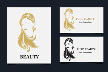 woman hair salon  logo design perfect for hair salon, cosmetic, make -up ,beauty care etc