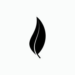 Leaf Icon. Vegetation Element Symbol - Vector.    