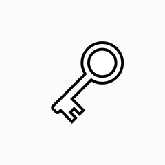 Key Icon. Lock Element Symbol - Vector.    