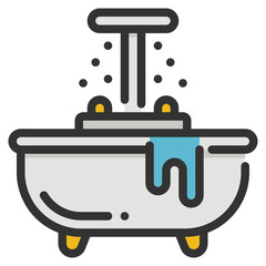 bathtub Filled Outline icon