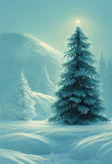 Beautiful decorated Christmas tree for New Year or Christmas. Winter holiday. 3d illustration