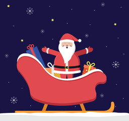 Christmas and New Year holiday composition with Santa Claus. Vector illustration. - 534431613