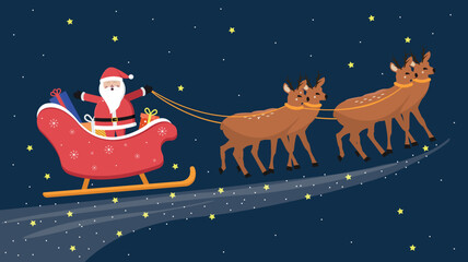 Christmas and New Year holiday composition with Santa Claus. Vector illustration. - 534431642