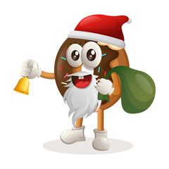 Cute donut mascot santa claus christmas