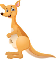 cute kangaroo cartoon on white background