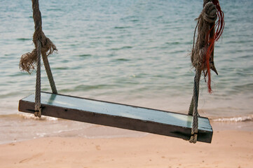 swing on the beach background