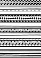 Polynesian armband tattoo stencil. Pattern samoan. Black and white texture. Vector illustration