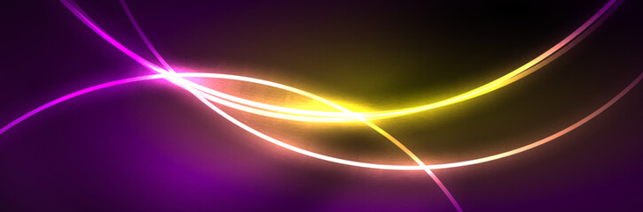 Blue neon glowing lines, magic energy space light concept, abstract background wallpaper design