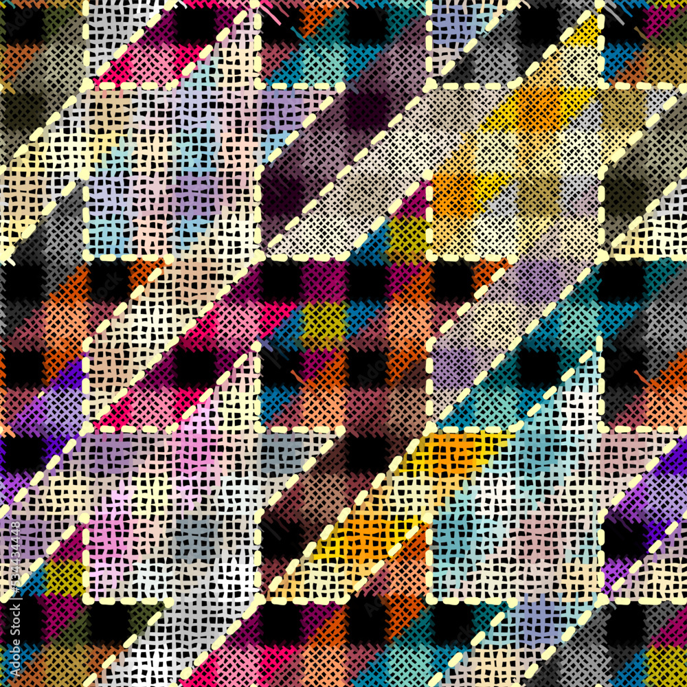Poster Imitation of a texture of rough canvas. Seamless pattern.