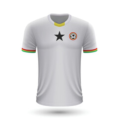 Realistic soccer shirt of Ghana