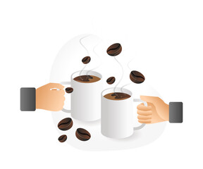 A toast with a cup of coffee
