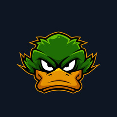 head duck mascot logo cartoon