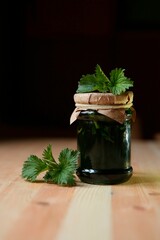 Exotic jam made from nettle leaves and mint. Interesting recipes.