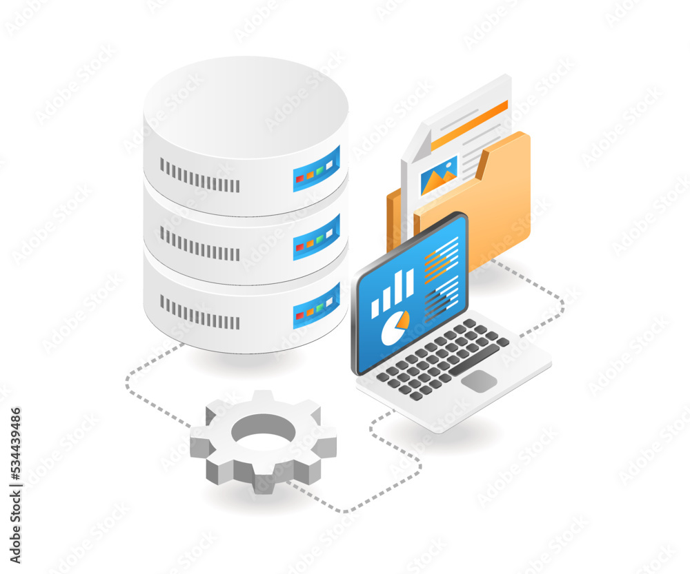 Aufkleber Computer database analysis