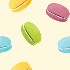 seamless pattern with colorful macaroons 