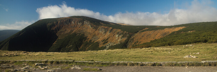 View of a hill in the Krkonoše Mountains