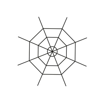 Icon with the image of a spider web on a white background for the holiday of halloween