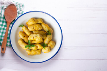 Breaded artichokes cover. Typical Spanish vegan tapas.