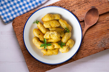 Breaded artichokes cover. Typical Spanish vegan tapas.