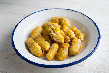 Breaded artichokes cover. Typical Spanish vegan tapas.