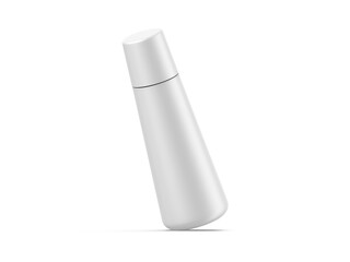 Cosmetic bottle mockup for cream, liquid soap, foams, lotion, shampoo. clean white plastic bottle on isolated white background, 3d render illustration.