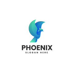 Fototapeta premium Vector Logo Illustration Phoenix Gradient Colorful Style