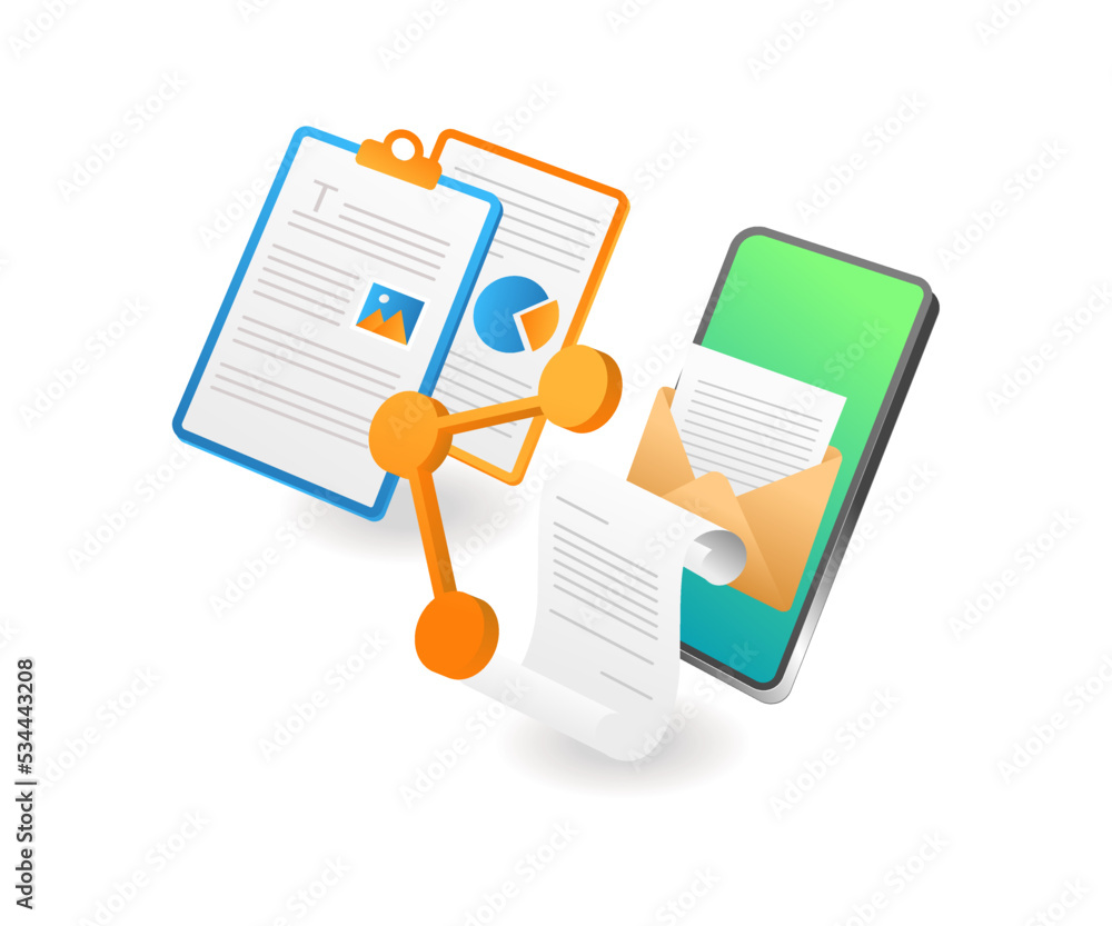 Poster share data folder with smartphone