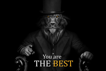 You are the best motivational text , Man in the form of a Lion seated on the throne, king , The...