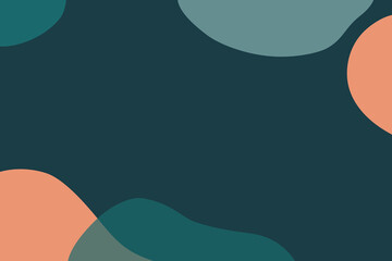 modern geometric turquoise and orange blank card background