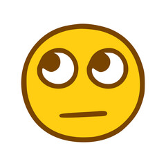 Upset face emoticon in hand drawn style