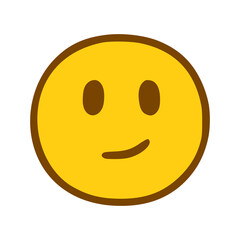 Cute happy face emoticon in hand drawn style