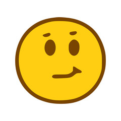 happy face emoticon in hand drawn style