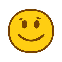 happy face emoticon in hand drawn style