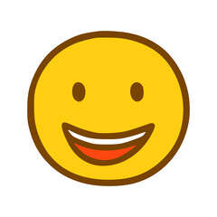 Fototapeta premium laughing emoticon in hand drawn style