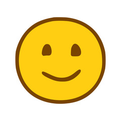 happy face emoticon in hand drawn style