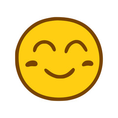 Funny face emoticon in hand drawn style