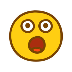 Scared emoticon in hand drawn style