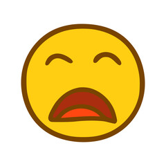 Sad face emoticon in hand drawn style