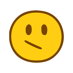 Sad face emoticon in hand drawn style