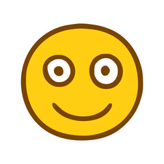 happy face emoticon in hand drawn style