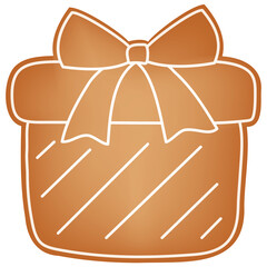 Christmas gingerbread cookies set isolated on white background.