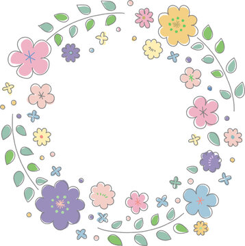 vector lovely flower wreath for wedding, anniversary, greeting, birthday	