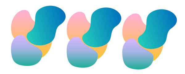 Set of abstract modern graphic elements. Dynamical colored forms and line. Gradient abstract banners with shapes. Template for the design of a logo, flyer or presentation. Vector.
