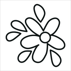 Simply flower with little leaves, clipart